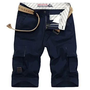 Летние модные шорты 2023 для молодежи, мужские большие, свободные, спортивные брюки среднего размера с несколькими карманами, 5 точек.