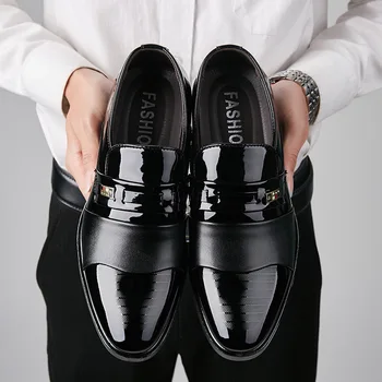 Летние мужские модельные туфли из лакированной кожи, мужская деловая обувь в итальянском стиле, модная мужская обувь, Мужская обувь 2020, Новинка ty67