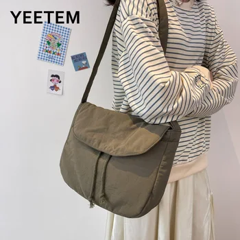 Летние новые японские простые сумки через плечо Мужские женские повседневные студенческие школьные холщовые сумки почтальона