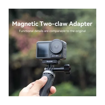 Магнитный адаптер с двумя когтями TELESIN Аксессуары для экшн-камеры для DJI OSMO Action 3 Adapter