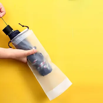 Матовый полупрозрачный пластиковый пакет Сумка для хранения зонтиков Многоразовый Портативный чехол для хранения зонтиков на шнурке Органайзер для домашнего хранения
