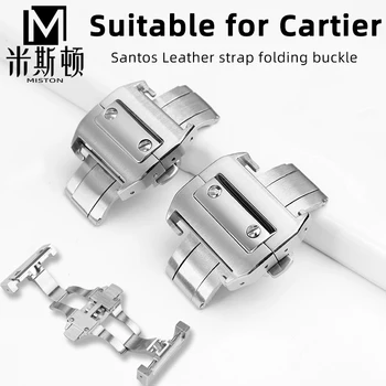 Металлическая пряжка подходит для мужского ремня Cartier Sandoz SANTOS 100 складная пряжка Бабочка Santos женская пряжка 18-21 мм