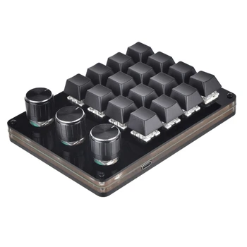 Механическая клавиатура с 16 клавишами и 3 ручками, мини-кнопочная панель для игр с горячей заменой, клавиатура своими руками