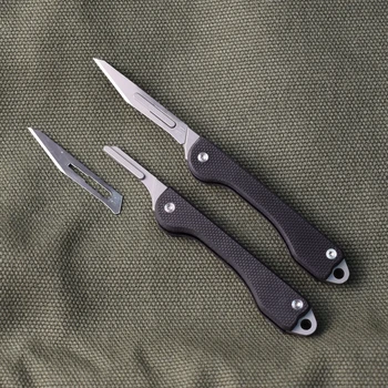 Мини-брелок Складной Универсальный нож EDC для аварийного выживания в кемпинге на открытом воздухе, Скальпель G10, Нож для самозащиты, Карманные Ножи