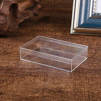 Мини-маленькая Прямоугольная коробка из прозрачного PS пластика для образцов Конфет, украшений, маникюра, хрустальной грязи, Упаковочная коробка-Органайзер с крышкой