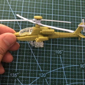 Мини-пластиковая сборка модели истребителя Apache AH-64, коллекция моделей боевых вертолетов, Военная игрушка-головоломка, подарки на день рождения