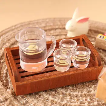 Миниатюрный домашний набор чашек Реалистичный миниатюрный домашний набор напитков Лимонад Апельсиновый сок Кофе молоко Аксессуары для украшения Мини