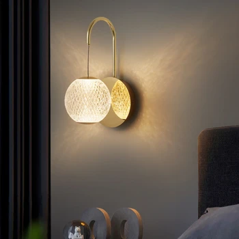 Минималистичный модный настенный светильник для спальни, прикроватной тумбочки, фонового освещения гостиной, аппликации для домашнего декора, настенные светильники по сравнению