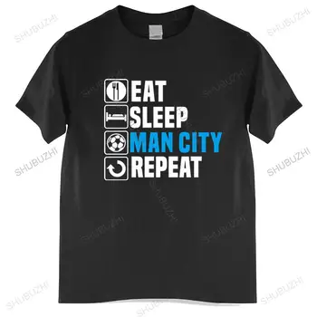 Модная брендовая футболка мужская, мужские дизайнерские топы в стиле хип-хоп, футболки Eat Sleep Man City, унисекс, футболки для подростков, крутые топы
