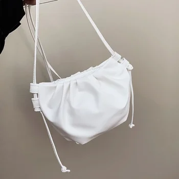 Модная женская сумка через плечо, новое поступление, женская однотонная плиссированная дизайнерская женская сумка, мини-облачная сумка на молнии для девочки, новинка