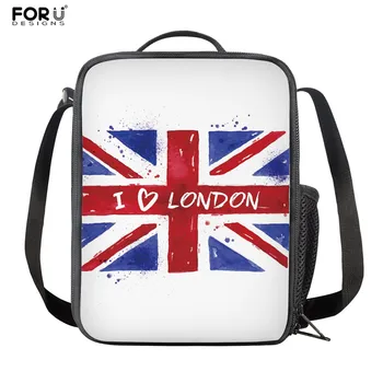 Модные аксессуары для ланч-боксов FORUDESIGNS термоупаковка для детей I Love London Design Женская сумка для ланча Ланчбокс