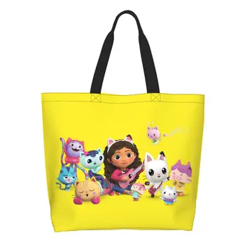 Модные сумки для покупок Gabbys Dollhouse Gabby Cats, многоразовая холщовая сумка для покупок Cakey Mercat, наплечная сумка для покупок из бакалеи