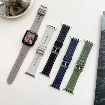 Модный нейлоновый силиконовый ремешок для Apple Watch 5 6 7 8 9 Тонкий ремешок на запястье iWatch 38 40 41 42 44 45 49 мм