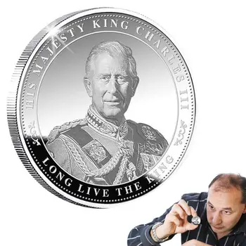 Монета Короля Чарльза 3D Значок Его Величества Memorabilia Мемориальная Коллекция Коллекционная Монета Антикоррозийная Прочная Для Гостиных Залов