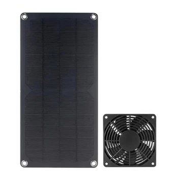 Монокристаллическая солнечная панель мощностью 10 Вт DC5521, Выходная зарядка аккумулятора 12 В, фотоэлектрическая пластина, набор солнечных вентиляторов для курицы и собаки