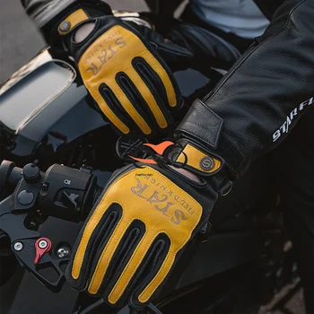Мотоциклетные мужские перчатки SFK из козьей кожи, мягкие удобные ретро-перчатки с сенсорным экраном, аксессуары для велоспорта и мотоциклов