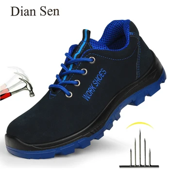 Мужская рабочая защитная обувь Diansen, ботинки со стальным носком, устойчивая к проколам конструкция, дышащие кроссовки, зимние теплые ботинки