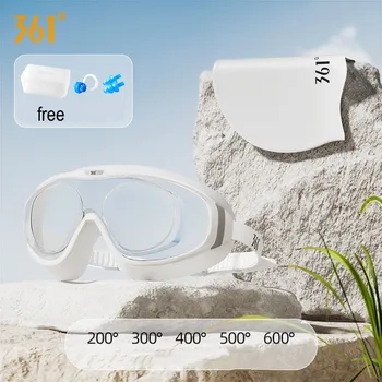 Мужские Женские оптические очки для плавания Шапочка для дайвинга для взрослых с защитой от тумана и ультрафиолета Пляжные очки Водонепроницаемые Силиконовые очки для плавания при близорукости