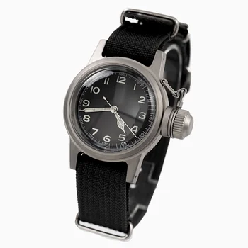 Мужские наручные часы THORN в стиле милитари с черным циферблатом K1, стекло в цилиндре, NH35, механизм с автоподзаводом, нейлоновый ремешок, винтажные механические часы