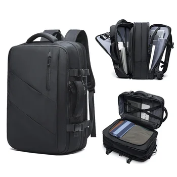 Мужские рюкзаки большой емкости с возможностью расширения, водонепроницаемая Оксфордская 15,6-дюймовая дорожная сумка для ноутбука, деловые функциональные сумки на молнии с защитой от кражи