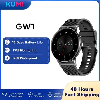 Мужские смарт-часы KUMI GW1, спортивные, для фитнеса, термометр, монитор артериального давления, водонепроницаемые смарт-часы IP67 для телефона IOS Android