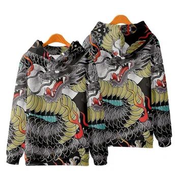 Мужские толстовки в стиле хип-хоп, толстовка с китайским драконом, пуловер с капюшоном в стиле харадзюку, пальто для хай-стрит