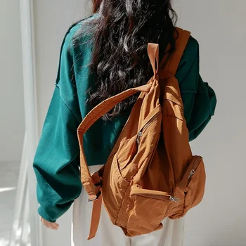 Нейлоновые рюкзаки для женщин, эстетичный тканевый рюкзак для девочек, сумка для школьных книг с несколькими карманами, дорожная сумка для подарка