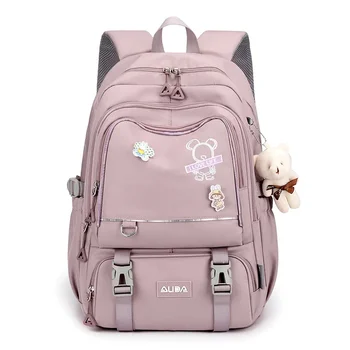 Нейлоновый рюкзак на плечо большой емкости, Корейский Трендовый рюкзак для девочек, дорожная сумка для учащихся младших классов средней школы, повседневные школьные сумки