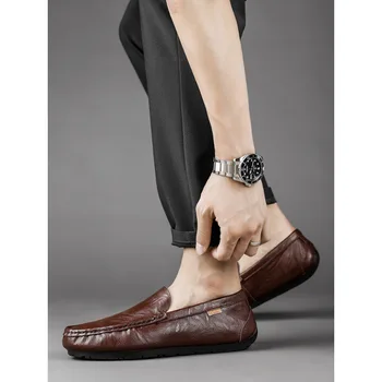 Новая мужская обувь Doug из натуральной кожи, новая мужская обувь Doug из натуральной кожи, Весна 2023, дышащий повседневный костюм для отца среднего возраста