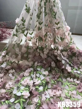 Новая Свадебная Кружевная ткань с Белоснежным 3D-цветком Роскошные Вечерние платья 2023 Мятно-зеленая Кружевная ткань Элегантное Платье для женской одежды