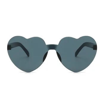 Новые желеобразные очки без оправы в форме сердца, красочные солнцезащитные очки для женщин, стильные уличные солнцезащитные очки для мужчин, gafas de sol