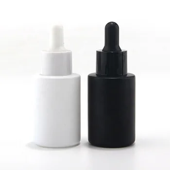 новый дизайн 2022 премиум матовый черный белый 1 унция 30 мл стеклянная бутылка-капельница для масел косметическая упаковка