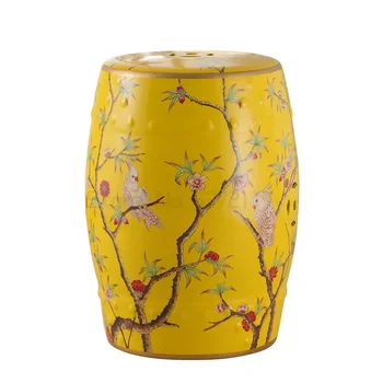 Новый китайский керамический табурет в виде цветов и птиц, антикварный табурет, классический табурет для переодевания, табурет для барабана с цветочным растением