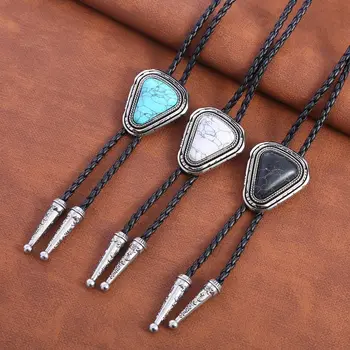 Новый треугольник навахо бирюзовый галстук-боло, веревка для воротника, американский джинсовый галстук-боло в стиле вестерн