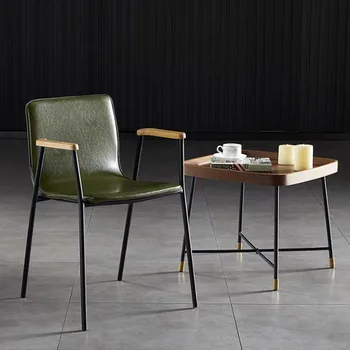 Обеденный стул с простой спинкой, Современный Дизайнерский Железный Офисный стул в скандинавском стиле в стиле Ретро, Мебель для дома Coffee Sillas в индустриальном стиле, WKDC