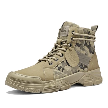 Обувь Мужские ботинки Four Seasons Для мужчин, военные ботинки для пустыни, нескользящая обувь, мужские ботильоны, походные кроссовки, мужской камуфляж