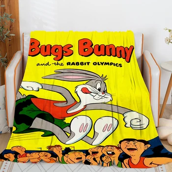 Одеяло King Size Диван B-Bugs Bunnys Колено Кровать Флис Кемпинг Пользовательский Ворс Теплые Зимние Пушистые Мягкие Одеяла Постельное Белье Из Микрофибры
