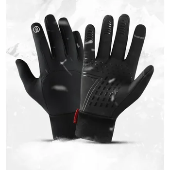 Осенне-зимние перчатки с сенсорным экраном, мужские, женские, водонепроницаемые, ветрозащитные, для занятий спортом на открытом воздухе, теплые, флисовые, для бега, мужские лыжные рукавицы