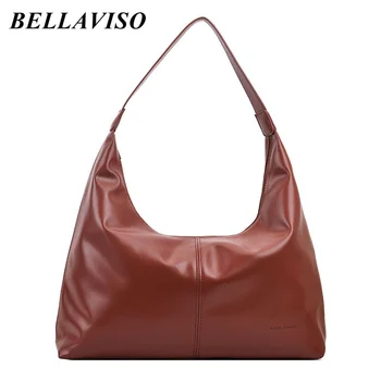 Осенняя женская сумка BellaViso из мягкой искусственной кожи подмышками, новая женская простая повседневная универсальная сумка-тоут, сумки через плечо BLSB-130