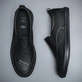осенняя новая мужская обувь из мягкой кожи на одну ногу, кожаные туфли, водонепроницаемые, легкие, повседневные, на мягкой подошве, устойчивые к грязи, для настольных игр