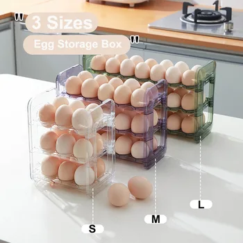 Откидной держатель для яиц для холодильника, Стеллаж для ящиков для хранения, Пластиковый Держатель для яиц, Органайзер, Лоток для пищевых контейнеров, Кухонные Принадлежности