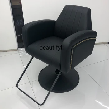 Парикмахерское кресло Hair Saloon, специализированное кресло для горячего окрашивания, современное легкое сиденье для стрижки волос роскошного типа с регулируемым сиденьем