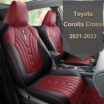 Передний и Задний Полный комплект Чехлов для Автокресел из прочной качественной искусственной кожи, специально разработанных для Toyota Corolla Cross 2021-2023