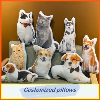 Персонализированное фото подушки для домашних животных, игрушки для подушек, куклы, мягкие игрушки на заказ, изображение собаки, кошки, оформление фотографий на заказ