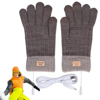 Перчатки с электрическим подогревом, обогреваемые на батарейках, Теплые перчатки для катания на лыжах Зимой на открытом воздухе