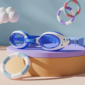 Плавательные очки с Мультяшным Единорогом, Силиконовые очки для мальчиков и девочек, Летние Спортивные очки для плавания в бассейне, Детские Очки для обучения дайвингу