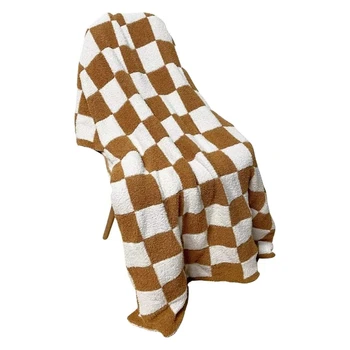 Пледы клетчатое пушистое одеяло декоративное пледное одеяло - супер мягкое шерстяное одеяло из ворсистого флиса