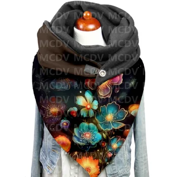 Повседневный шарф и шаль с 3D-принтом для женщин, теплый и удобный шарф