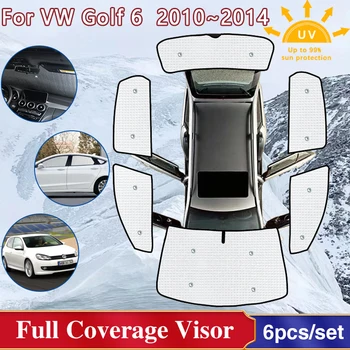 Полное Покрытие Солнцезащитных Козырьков Для Volkswagen VW Golf 6 Mk6 2010 ~ 2014 5K Лобовое Стекло Shaby Visor Автомобильные Аксессуары 2011 2012 2013