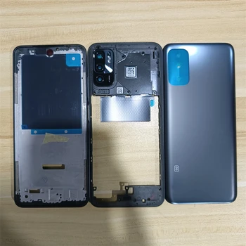Полный корпус Чехол для Xiaomi Redmi Note 10 5G Передняя рамка + Средняя рамка + крышка батарейного отсека + Запасные части для объектива камеры